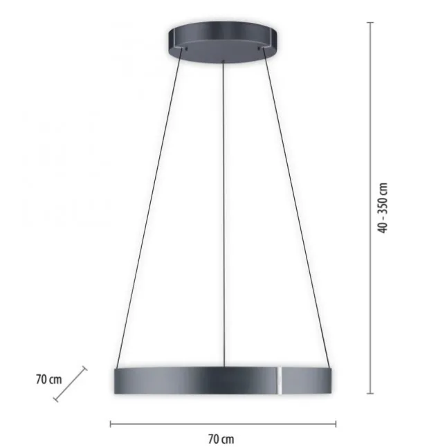Paul Neuhaus LED Pendelleuchte PURE E-Clipse mystic grey (grau) elektrisch