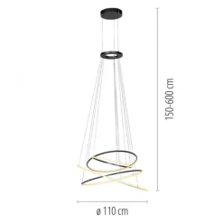Paul Neuhaus LED Pendelleuchte PURE E-Flying Rings mystic grey (grau) elektrisch