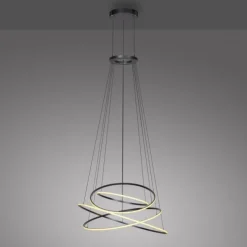 Paul Neuhaus LED Pendelleuchte PURE E-Flying Rings mystic grey (grau) elektrisch