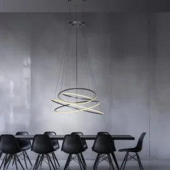 Paul Neuhaus LED Pendelleuchte PURE E-Flying Rings mystic grey (grau) elektrisch
