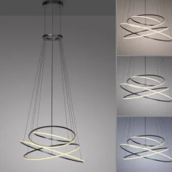 Paul Neuhaus LED Pendelleuchte PURE E-Flying Rings mystic grey (grau) elektrisch