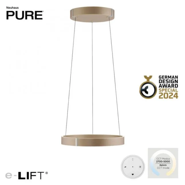Paul Neuhaus LED Pendelleuchte PURE E-Clipse bronce elektrisch