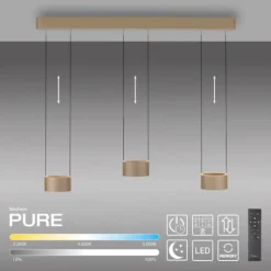 Paul Neuhaus LED Pendelleuchte PURE Clipse, bronce, Fernbedienung, Comfort Lift, Memoryfunktion