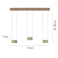 Paul Neuhaus LED Pendelleuchte PURE Clipse, bronce, Fernbedienung, Comfort Lift, Memoryfunktion