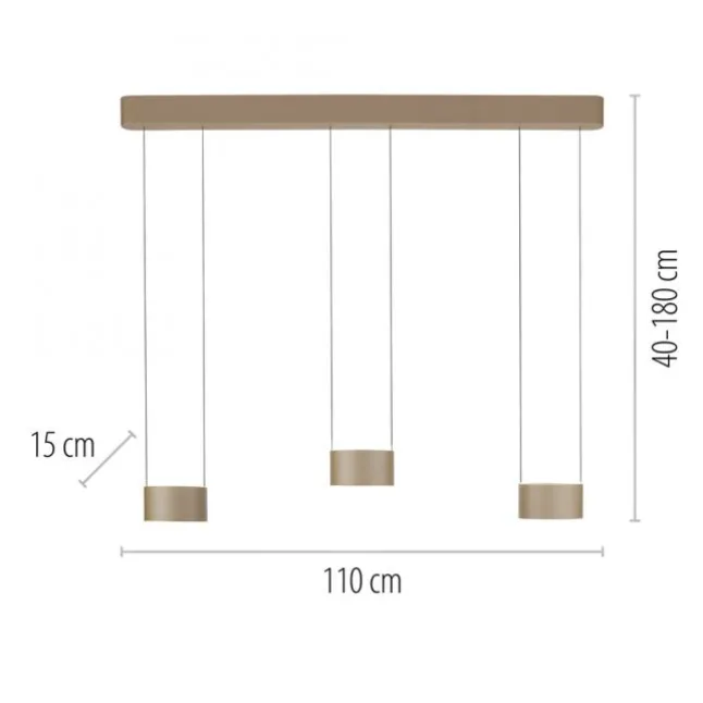 Paul Neuhaus LED Pendelleuchte PURE Clipse, bronce, Fernbedienung, Comfort Lift, Memoryfunktion