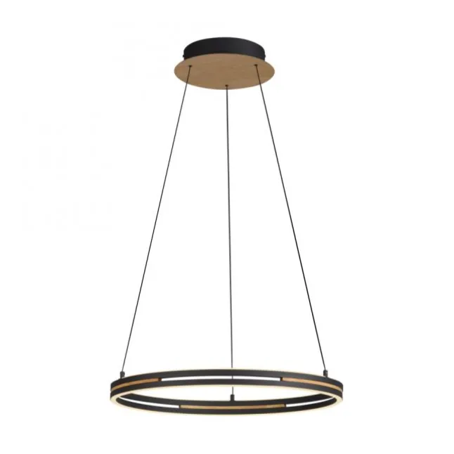 Paul Neuhaus LED Pendelleuchte, Ringleuchte SVEJA, Holz-natur