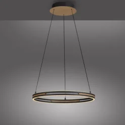 Paul Neuhaus LED Pendelleuchte, Ringleuchte SVEJA, Holz-natur