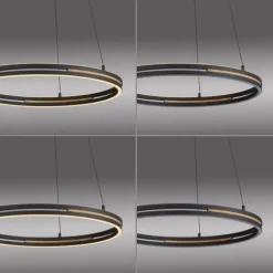 Paul Neuhaus LED Pendelleuchte, Ringleuchte SVEJA, Holz-natur