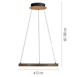Paul Neuhaus LED Pendelleuchte, Ringleuchte SVEJA, Holz-natur