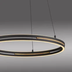 Paul Neuhaus LED Pendelleuchte, Ringleuchte SVEJA, Holz-natur