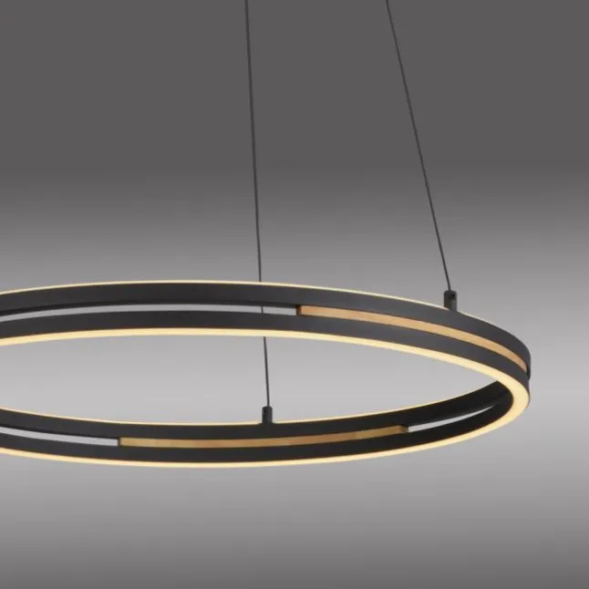 Paul Neuhaus LED Pendelleuchte, Ringleuchte SVEJA, Holz-natur