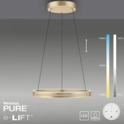 Paul Neuhaus LED Pendelleuchte PURE E-Loop ivory gold elektrisch