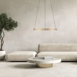 Paul Neuhaus LED Pendelleuchte PURE E-Loop ivory gold elektrisch