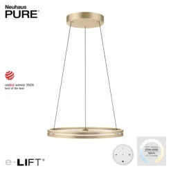 Paul Neuhaus LED Pendelleuchte PURE E-Loop ivory gold elektrisch