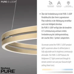 Paul Neuhaus LED Pendelleuchte PURE E-Loop ivory gold elektrisch