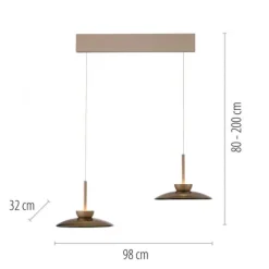 Paul Neuhaus LED Pendelleuchte Pure Moon, bronce, dimmbar