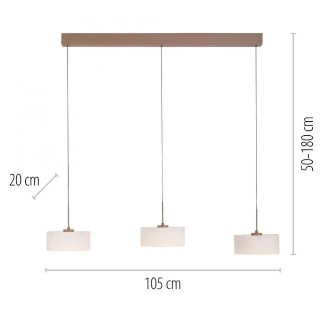 Paul Neuhaus LED Pendelleuchte MARIKA, sand, 3 flammig