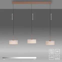 Paul Neuhaus LED Pendelleuchte MARIKA, sand, 3 flammig
