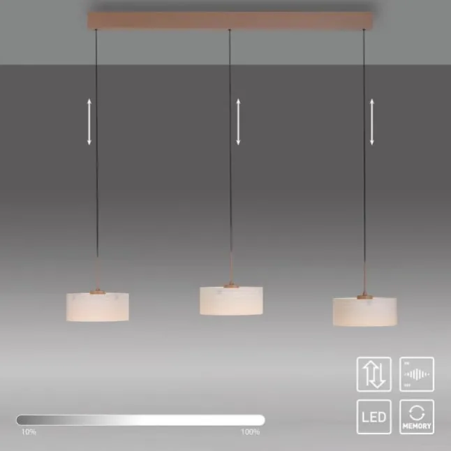 Paul Neuhaus LED Pendelleuchte MARIKA, sand, 3 flammig
