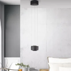Paul Neuhaus LED Pendelleuchte Q-STRETTO, schwarz, dimmbar, Fernbedienung