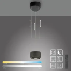 Paul Neuhaus LED Pendelleuchte Q-STRETTO, schwarz, dimmbar, Fernbedienung