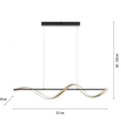 Paul Neuhaus LED Pendelleuchte Q-SWING anthrazit messing matt Smart Home