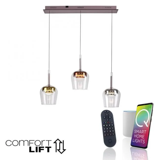 Paul Neuhaus LED Pendelleuchte Q-KON 3-flammig mehrfarbig Smart Home