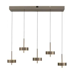 Paul Neuhaus LED Pendelleuchte Q-ROTATE 5 flammig braun höhenverstellbar