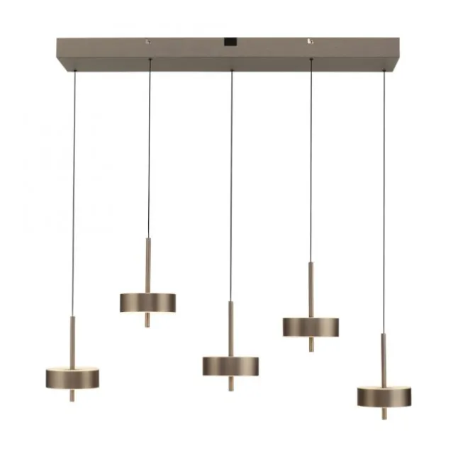 Paul Neuhaus LED Pendelleuchte Q-ROTATE 5 flammig braun höhenverstellbar
