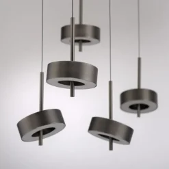Paul Neuhaus LED Pendelleuchte Q-ROTATE 5 flammig braun höhenverstellbar
