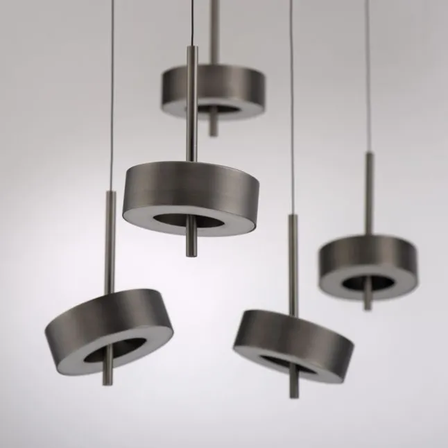 Paul Neuhaus LED Pendelleuchte Q-ROTATE 5 flammig braun höhenverstellbar