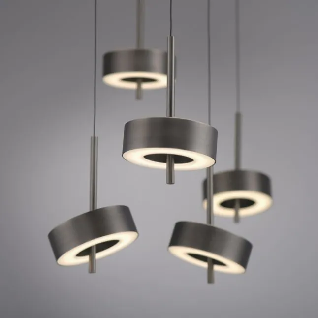 Paul Neuhaus LED Pendelleuchte Q-ROTATE 5 flammig braun höhenverstellbar