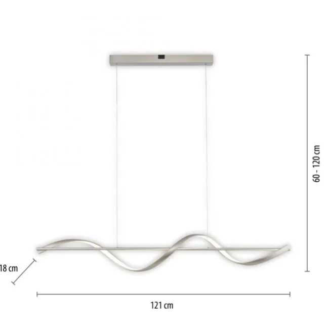 Paul Neuhaus LED Pendelleuchte Q-SWING silber Smart Home dimmbar FB