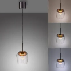Paul Neuhaus LED Pendelleuchte Q-KON 1-flammig kupfer Smart Home App