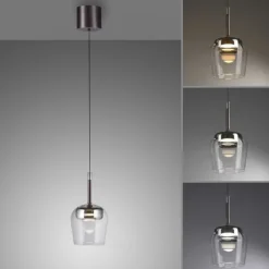 Paul Neuhaus LED Pendelleuchte Q-KON 1-flammig silber Smart Home App