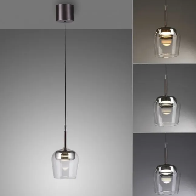 Paul Neuhaus LED Pendelleuchte Q-KON 1-flammig silber Smart Home App