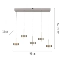 Paul Neuhaus LED Pendelleuchte Q-ROTATE 5flammig höhenverstellbar Smarthome