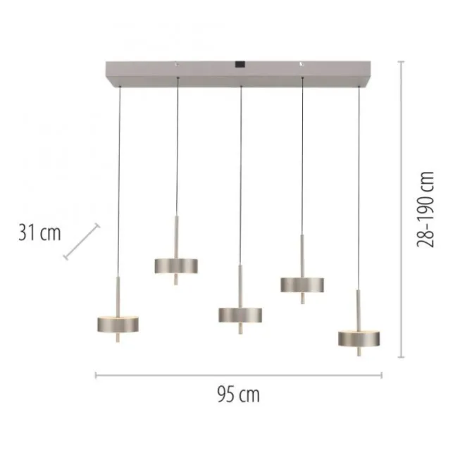 Paul Neuhaus LED Pendelleuchte Q-ROTATE 5flammig höhenverstellbar Smarthome