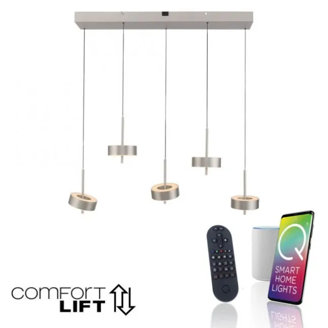 Paul Neuhaus LED Pendelleuchte Q-ROTATE 5flammig höhenverstellbar Smarthome