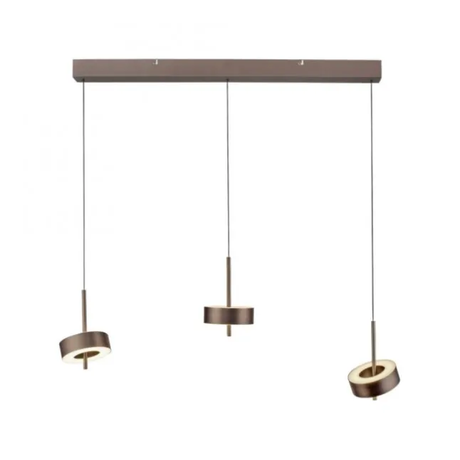 Paul Neuhaus LED Pendelleuchte Q-ROTATE 3 flammig braun höhenverstellbar