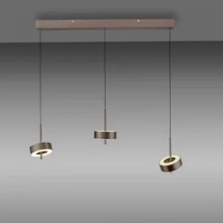 Paul Neuhaus LED Pendelleuchte Q-ROTATE 3 flammig braun höhenverstellbar