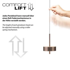 Paul Neuhaus LED Pendelleuchte Q-ROTATE 3 flammig braun höhenverstellbar