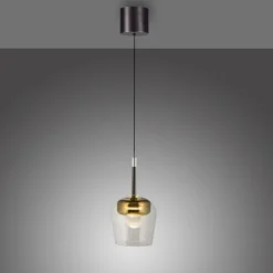 Paul Neuhaus LED Pendelleuchte Q-KON 1-flammig gold Smart Home App