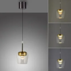 Paul Neuhaus LED Pendelleuchte Q-KON 1-flammig gold Smart Home App