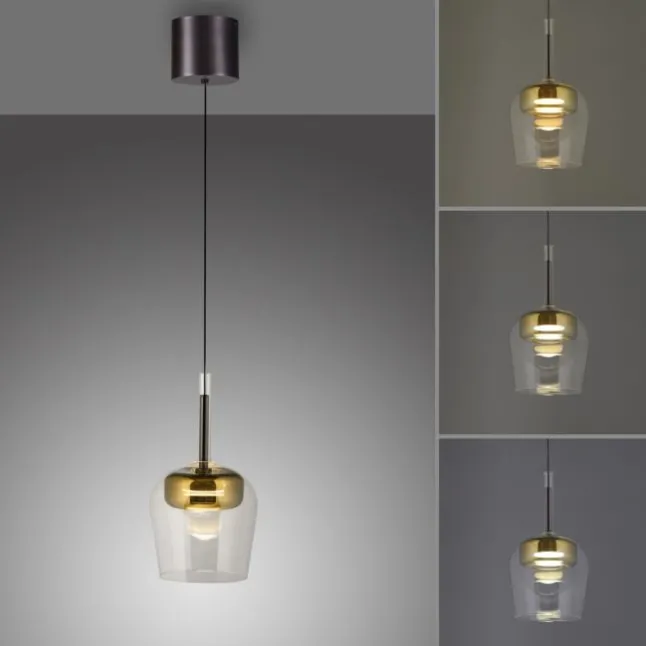 Paul Neuhaus LED Pendelleuchte Q-KON 1-flammig gold Smart Home App