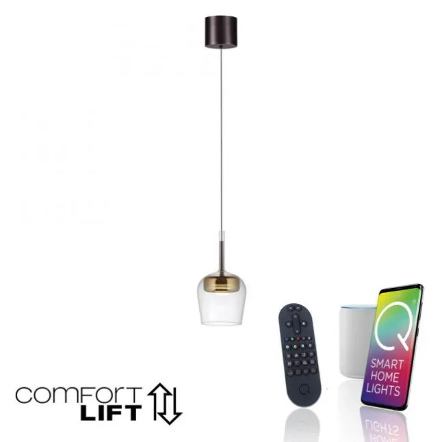Paul Neuhaus LED Pendelleuchte Q-KON 1-flammig gold Smart Home App