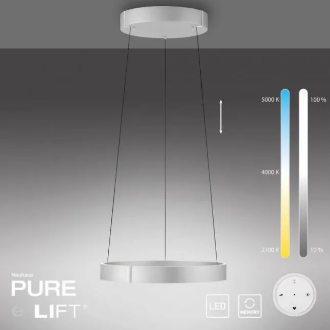 Paul Neuhaus LED Pendelleuchte PURE E-Clipse stone (alu) elektrisch