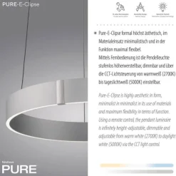 Paul Neuhaus LED Pendelleuchte PURE E-Clipse stone (alu) elektrisch