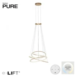 Paul Neuhaus LED Pendelleuchte PURE Flying Rings,bronce