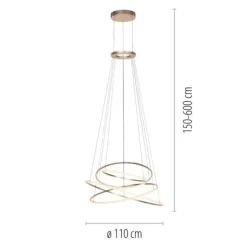 Paul Neuhaus LED Pendelleuchte PURE Flying Rings,bronce